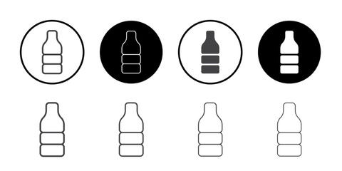 Bottle icon Symbol line set