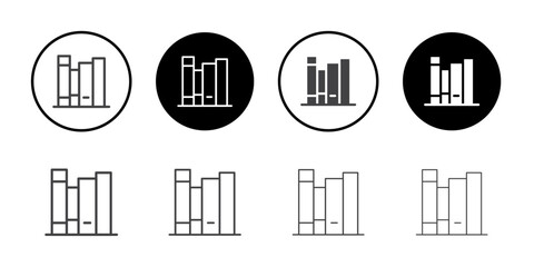 Book shelf icon Symbol line set