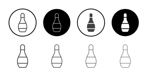 Bowling pin icon Symbol line set