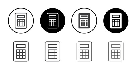Calculator icon Symbol line set
