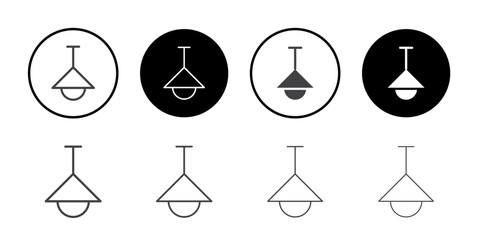 Ceiling lamp icon Symbol line set