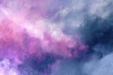 A captivating abstract art piece, reminiscent of a soft, dreamy sky with a delicate blend of pink, purple, and blue hues, creating a sense of serenity and wonder.