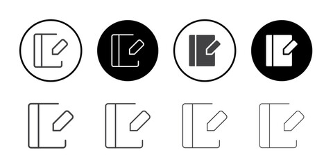 Diary icon Symbol line set