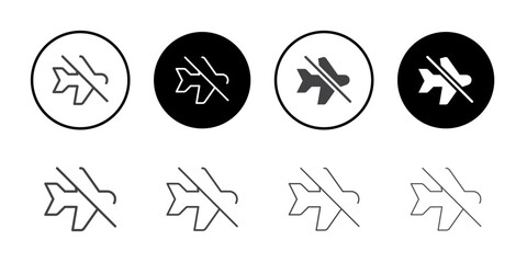 Disable airplane mode icon Symbol line set