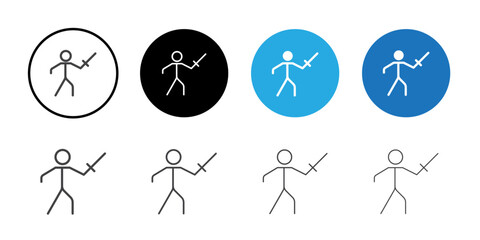 Fencing icon Symbol line set