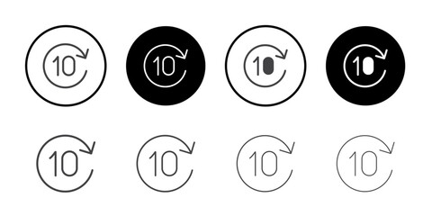 Forward 10 seconds icon Symbol line set