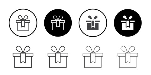 Gift box icon Symbol line set