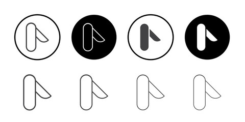 Knife icon Symbol line set