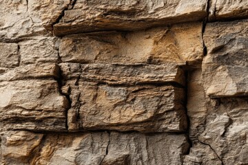 A captivating close-up of weathered rock layers, showcasing a mesmerizing display of natural textures and colors.