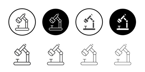 Microscope icon Symbol line set