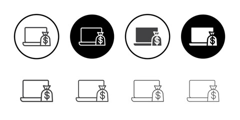 Onlinr payment icon Symbol line set