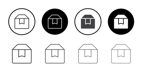 Package box icon Symbol line set