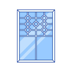 Simple and modern decorative windows icon vector illustration in lineal color style perfect for buliding theme and the like