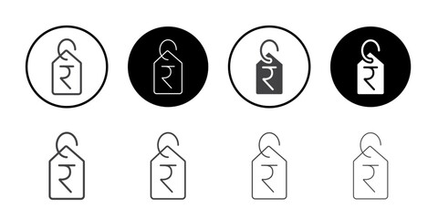 Price tag icon Symbol line set