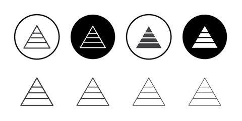 Pyramid icon Symbol line set