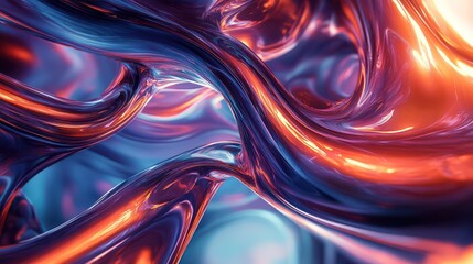 Obraz premium A liquid-like structure in constant transformation, ultra-detailed surfaces shifting with smooth, organic curves, professional cinematic lighting adding dimensional depth