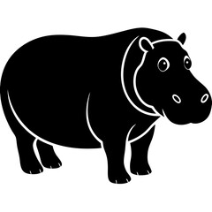 hippopotamus cartoon isolated on white