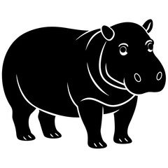 rhino cartoon isolated on white