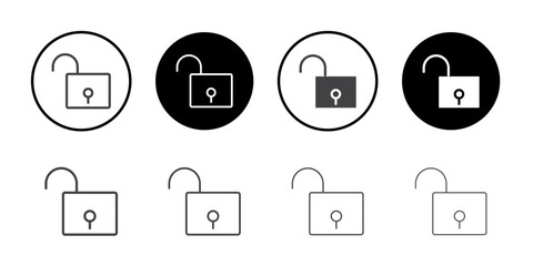 Unlock icon Symbol line set