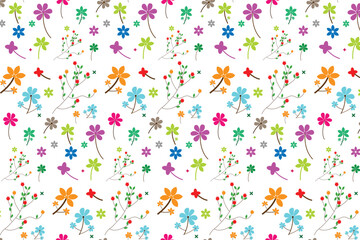 Flower pattern, ditsy floral seamless repeat pattern. Vintage small little cute floral, flower background. Ditsy print, surface design. Ditsy floral for fashion, texture, fabric, wrapping, decor.
