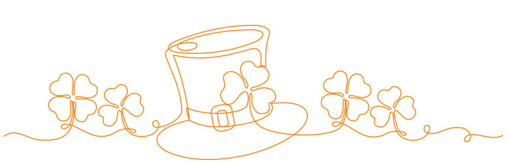 St. Patrick's Day line art style vector illustration