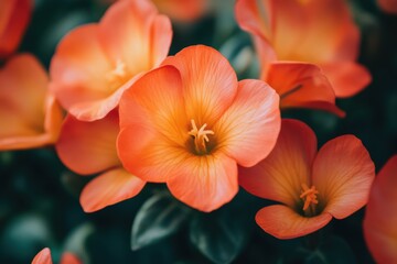 Obraz premium Close-up of vibrant orange blossoms