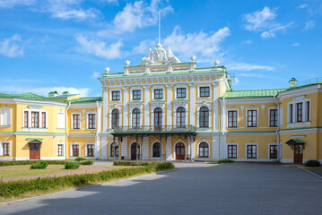The facade of the building of the ancient Imperial travel Palace. Tver, Russia
