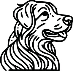 Dog, puppy hand drawn line style vector illustration isolated on white background