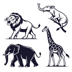 set of cartoon animals