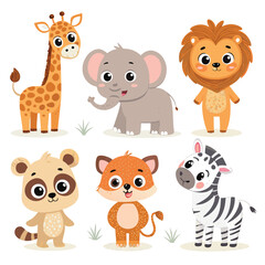 set of cartoon animals