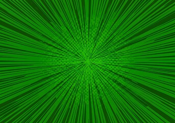 Obraz premium Dynamic Green Comic Book Speed Lines Background
