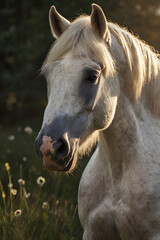Naklejka premium white horse portrait