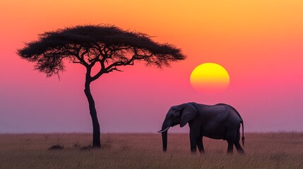 An elephant set against a sunset, forming a border with space for text, perfect for World Wildlife Day awareness initiatives