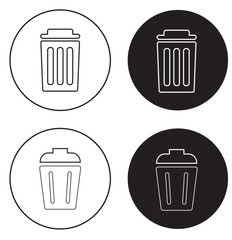 Bin icon. Trash bin vector icons collection. Waste, rubbish, garbage set icons symbols. 