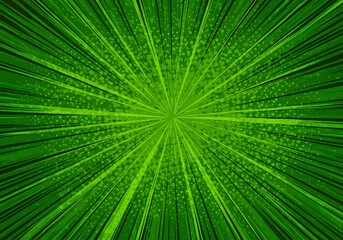 Obraz premium Abstract Green Comic Book Burst Background