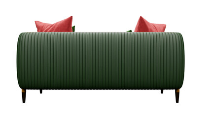 Green  sofa isolated on transparent background