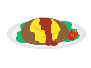 チーズハンバーグのイラスト