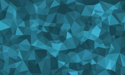 A seamless blue abstract low poly geometric background featuring a mosaic of triangular facets and shapes.