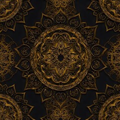Seamless traditional fabric pattern with intricate timeless designs.