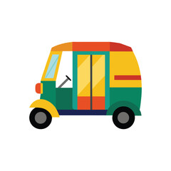 Vector Illustration of colorful Indian Rickshaw.