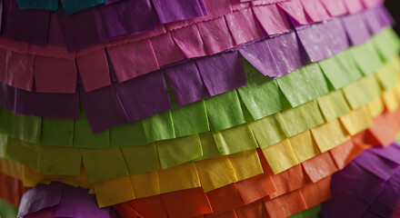 Fototapeta premium Rainbow Pi�ata: Festive Texture & Color AI Generated