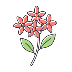 Delightful Cluster of Coral Pink Flowers with Lush Green Leaves