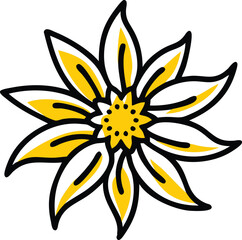 Fototapeta premium Wallflower, Waxflower, Windflower, Wisteria, Yellow Bell, Zephyranthes (Rain Lily), Snowdrop, Oxeye Daisy, Star Jasmine, Everlasting Daisy, flower logo icon