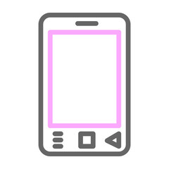 Smartphone Vector Line Lt Pink Grey Icon Design