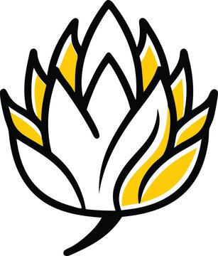yellow and white stylized flower clip art preview