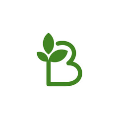Letter D Leaf Logo, plant letter growt
