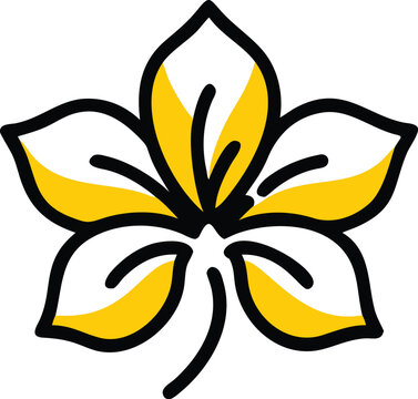 yellow and white flower outline clip art preview