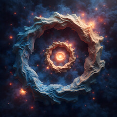 "Ethereal Celestial Spiral in Deep Space"

