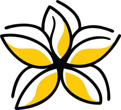 yellow flower with black outline clip art preview
