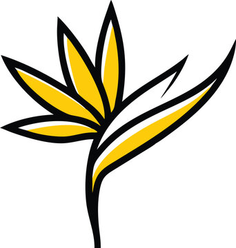 yellow bird of paradise flower clip art preview